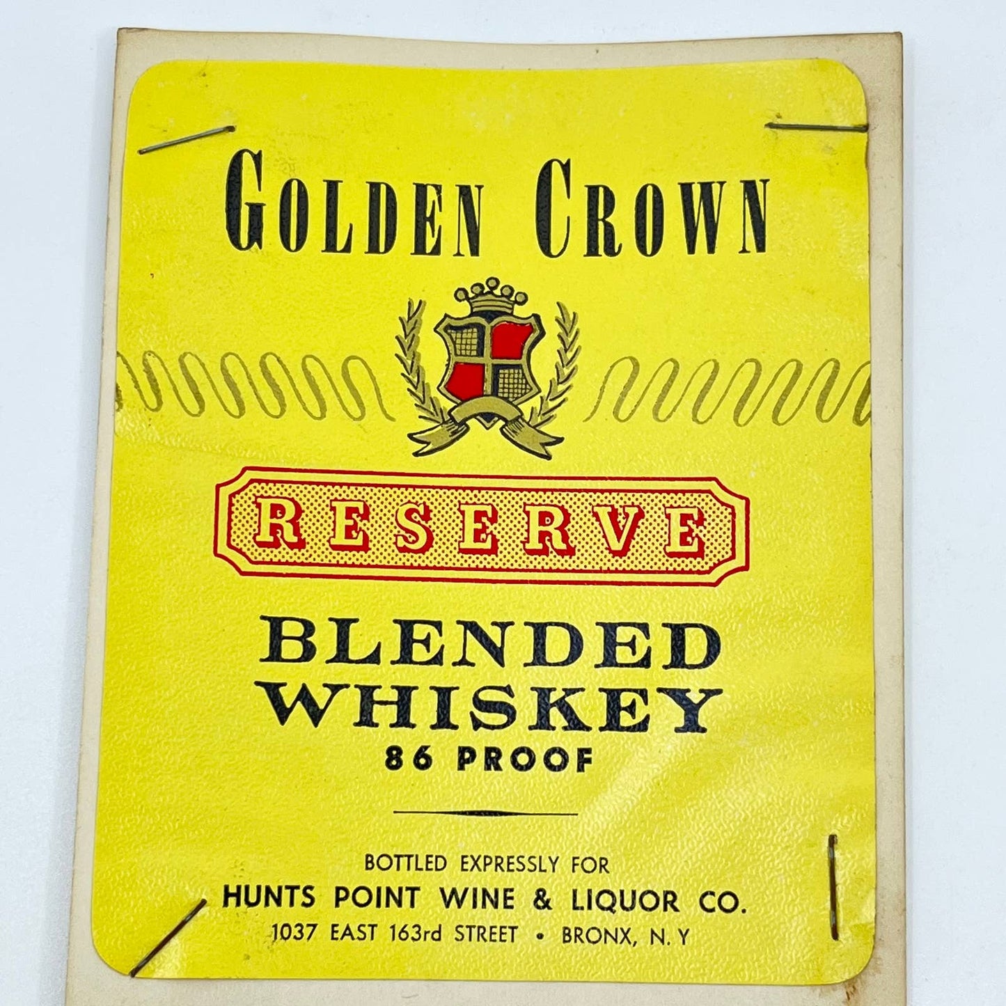 Golden Crown Whiskey Label Hunts Point Wine & Liquor Co 1037 E 163rd St Bronx NY