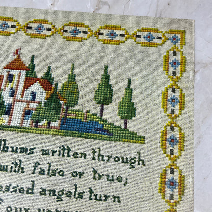 1917 Sampler Print PF Vollard Poem by Whittier "Our lives are albums..." 9x12 FL3