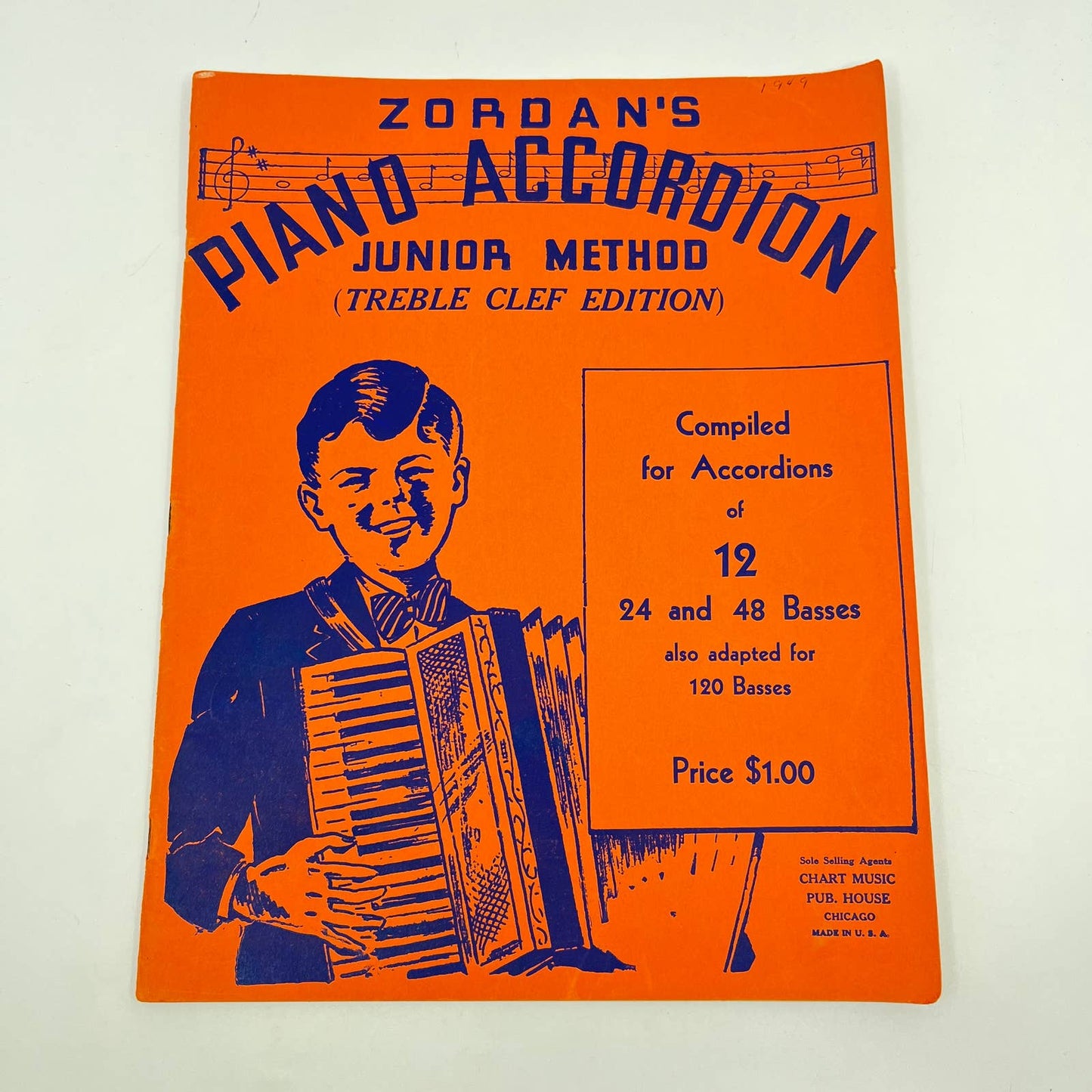 1949 Antonio Zordan's Piano Accordion Junior Method Treble Clef Edition TE2