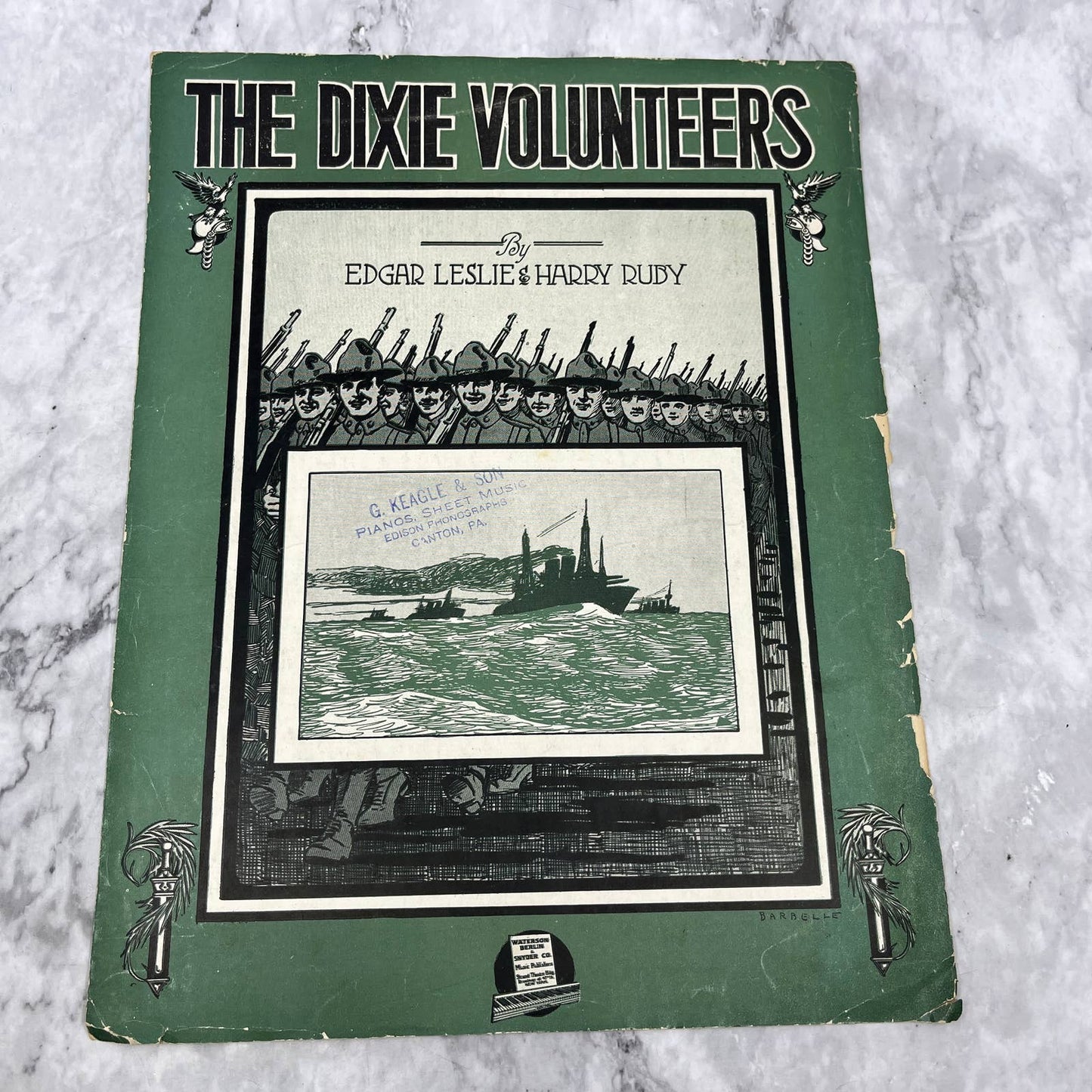 The Dixie Volunteers Edgar Leslie Harry Ruby WWI 1917 Sheet Music TK2-SM3