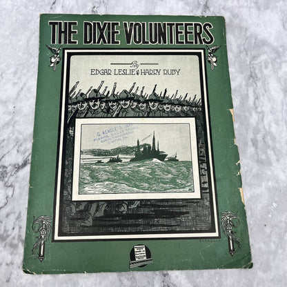 The Dixie Volunteers Edgar Leslie Harry Ruby WWI 1917 Sheet Music TK2-SM3