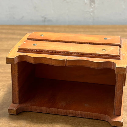Vintage Handmade Wooden Doll House Furniture Vanity Dresser w/ Mirror 4 x 6” TG8