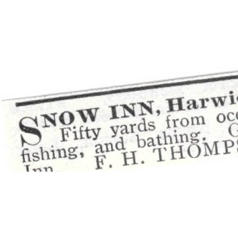 Snow Inn Harwich Port Mass F.H. Thompson - 1903 Original Ad TJ8-7-2