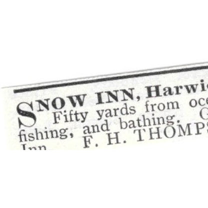 Snow Inn Harwich Port Mass F.H. Thompson - 1903 Original Ad AK5-S28