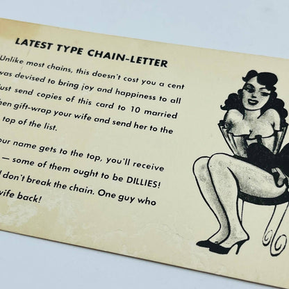 Vintage Post Card Humor Risqué Lingerie Early Men’s Chain Letter PA6