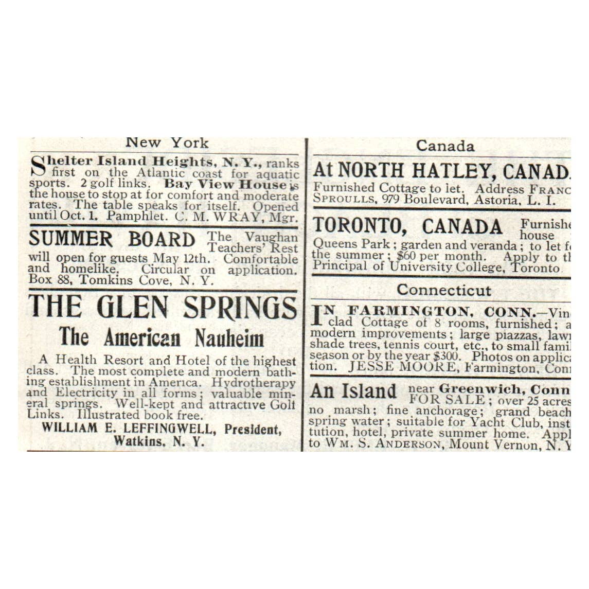 The Engleside and Beach Haven R.F. Engle NJ - 1903 Original Ad TJ7-S