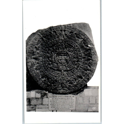 Calendario Azteca Museo Nacional Mexico O Piedra Del Sol - RPPC Postcard TJ7-MP