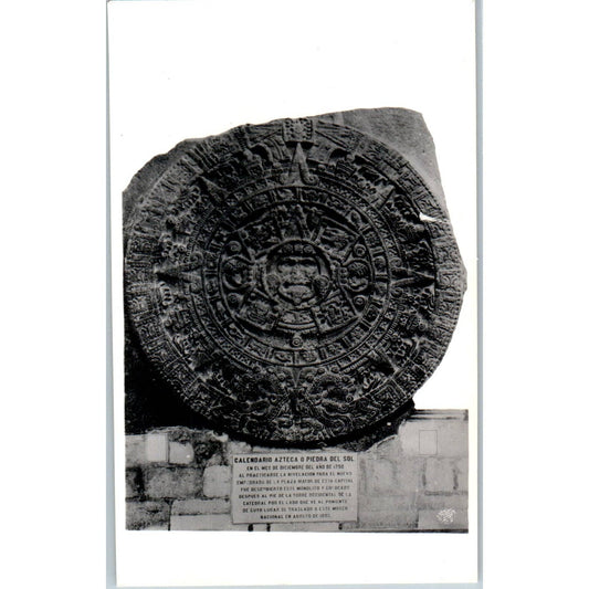 Calendario Azteca Museo Nacional Mexico O Piedra Del Sol - RPPC Postcard TJ7-MP