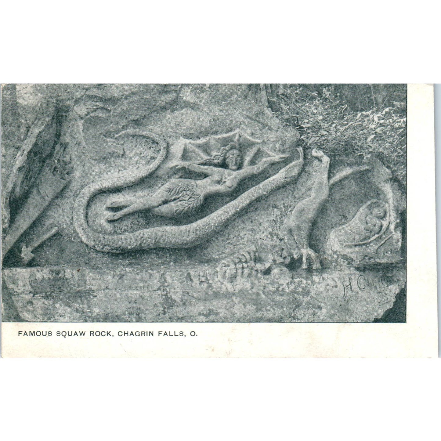 c1910 Postcard Famous Squaw Rock, Chagrin Falls Ohio TD9