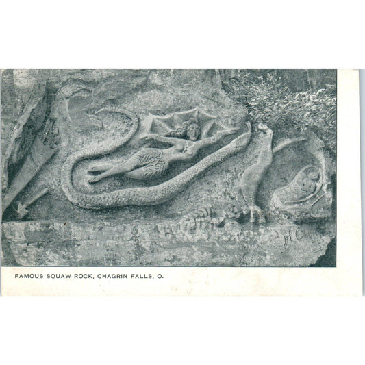 c1910 Postcard Famous Squaw Rock, Chagrin Falls Ohio TD9