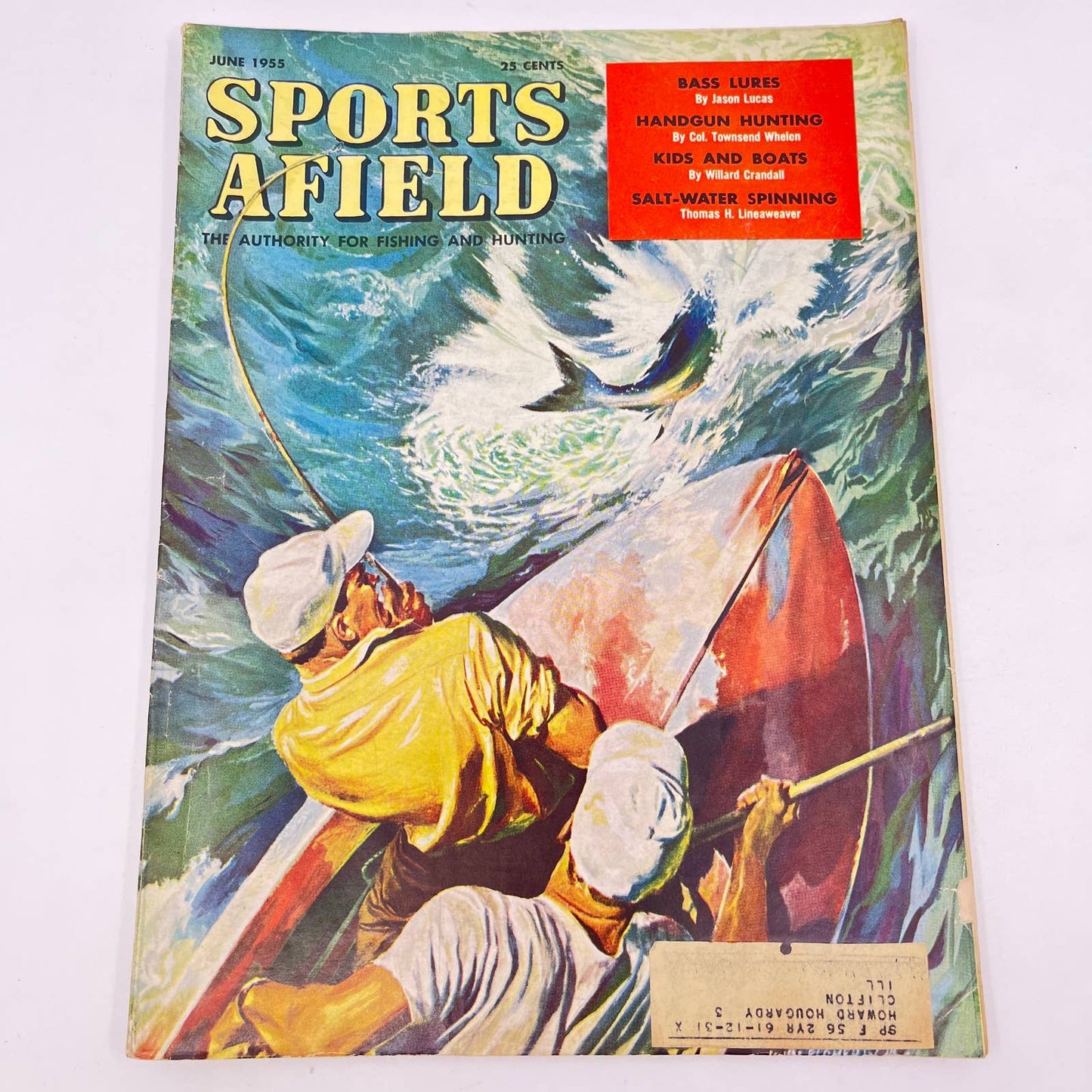 1955 June Sports Afield Magazine Bass Fishing Handgun Hunting Spinning TE8