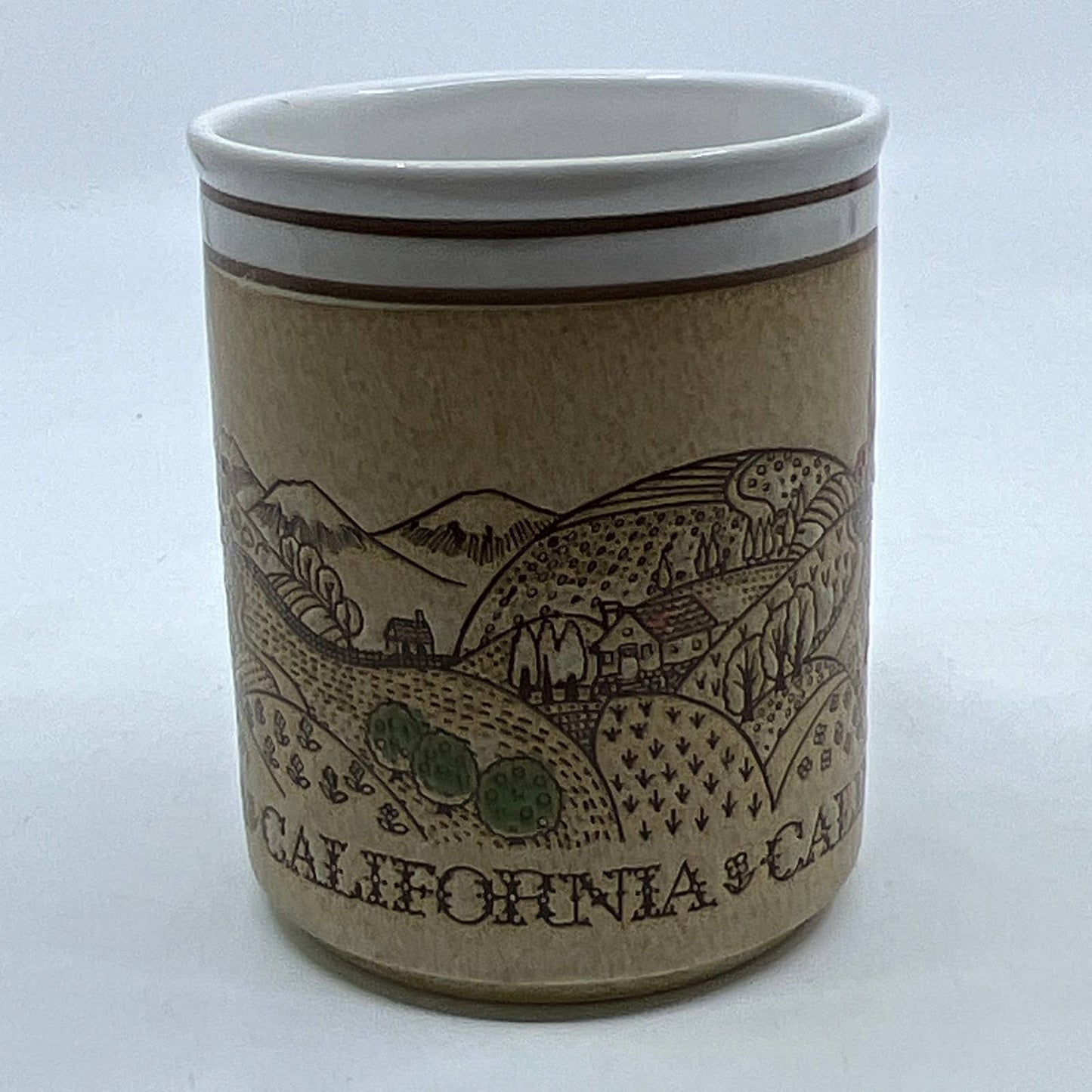 Vintage California Mug Coffee Cup Retro Patchwork Design Karol Western Japan TI3