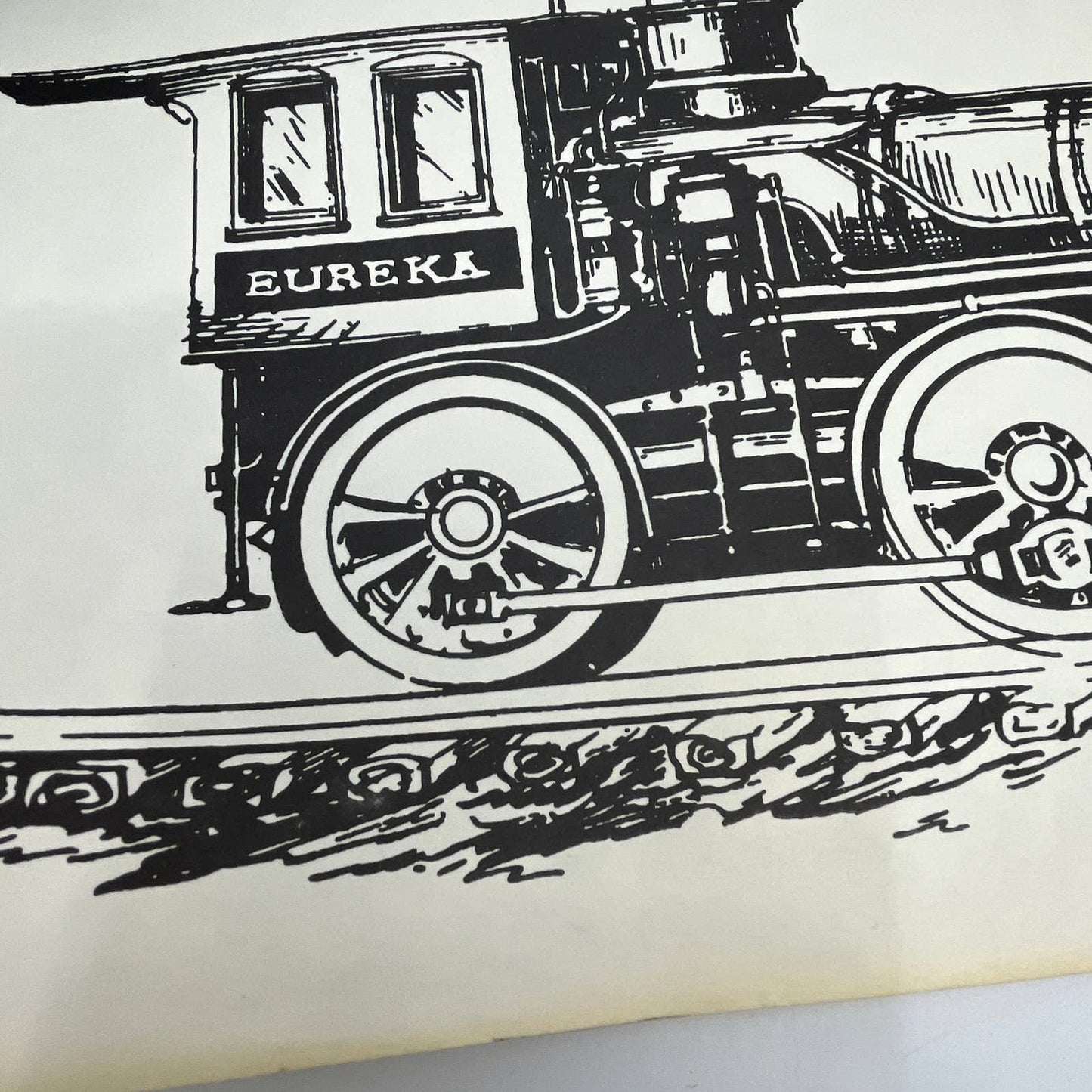 VTG Train Poster Eureka Ten-Wheeled Freight Locomotive Print 9.5x25.5” RR RU1
