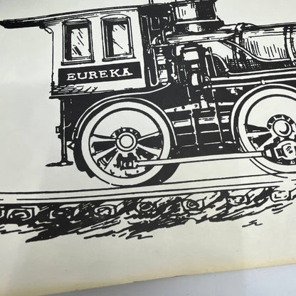 VTG Train Poster Eureka Ten-Wheeled Freight Locomotive Print 9.5x25.5” RR RU1