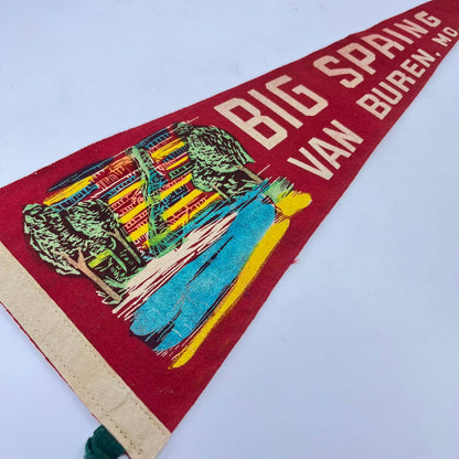 1940s Big Spring Van Buren Missouri Souvenir Felt Pennant 17” TF5