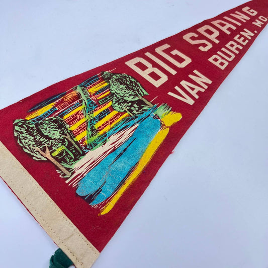 1940s Big Spring Van Buren Missouri Souvenir Felt Pennant 17” TF5