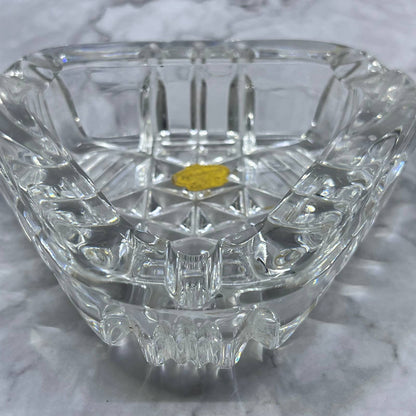Vintage Kristaluxus Heavy Lead Crystal Ashtray With Star Pattern 5" TD6