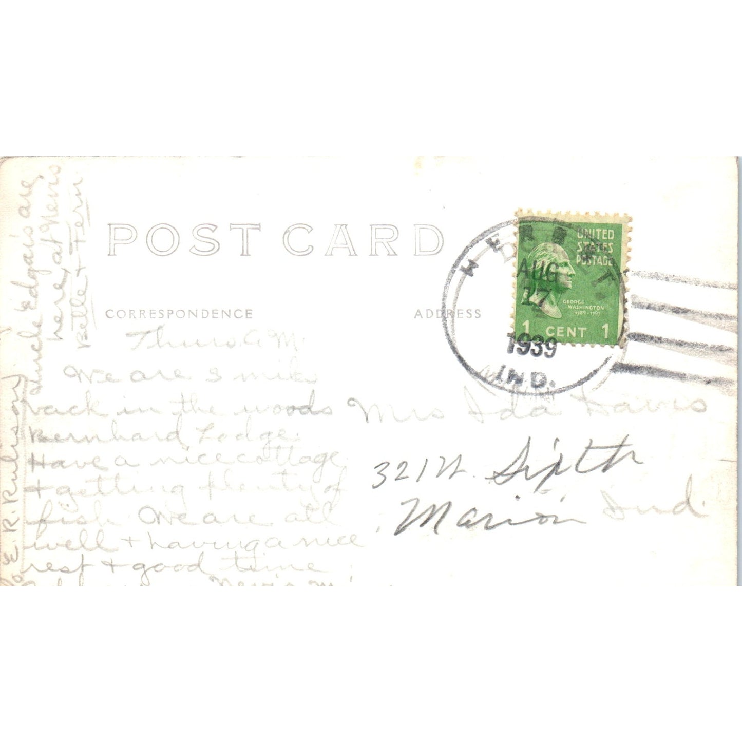 Rustic Bridge Oehlers Resort Park Rapids MN 1939 RPPC Original Postcard P3-3