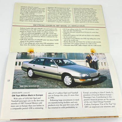 1987 GM General Motors Third Quarter Report Booklet Brochure TD8