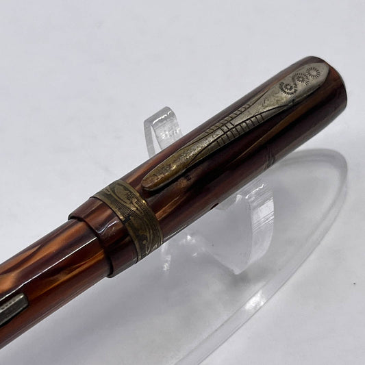 Vintage Brown Shimmer Southern Pen Co Fountain Pen Mechanical Pencil Combo SE1