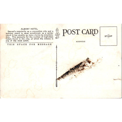 Albany Hotel Denver Colorado Original Postcard P2-2