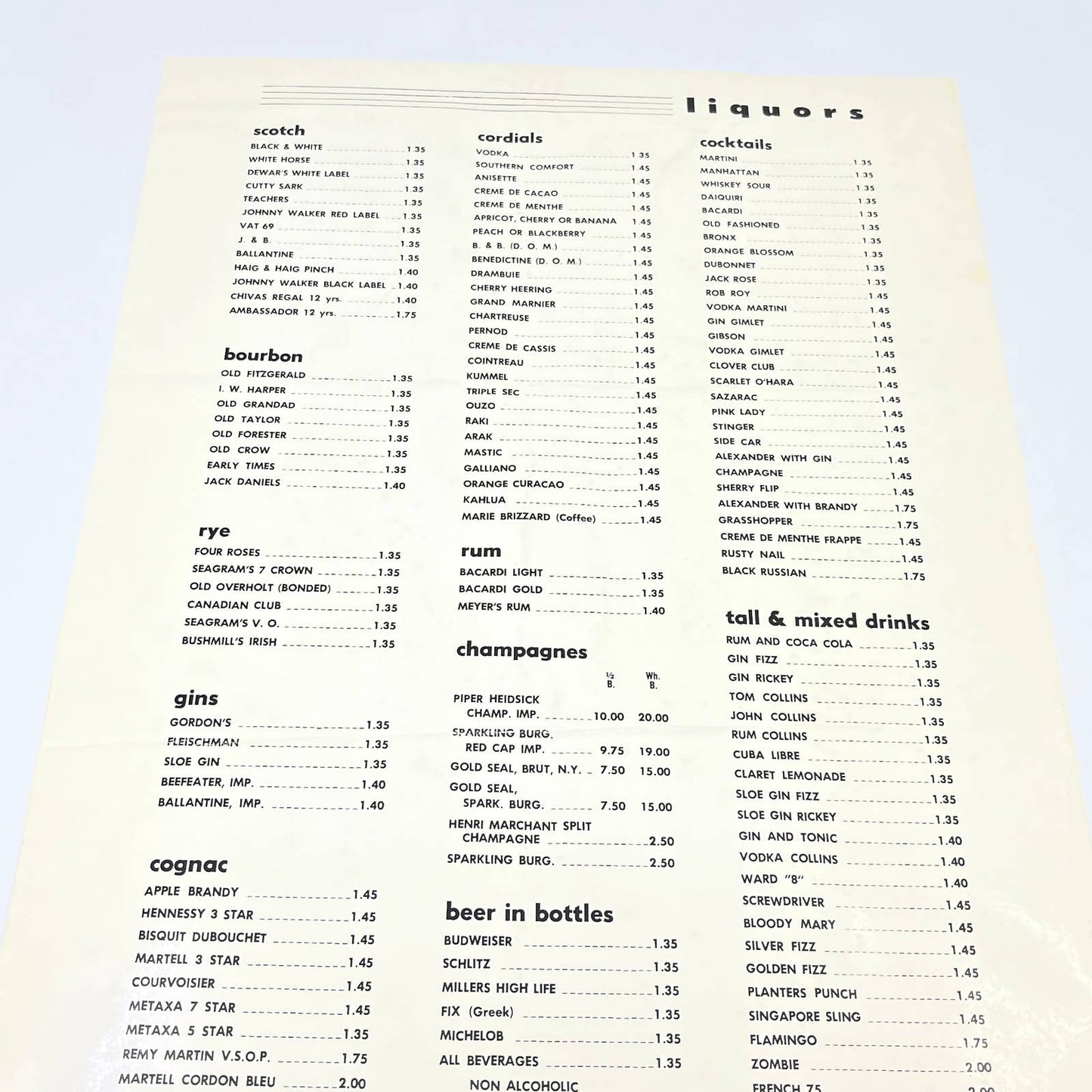 1960s Port Said Supper Club Oriental Night Club Menu Washington DC FL3