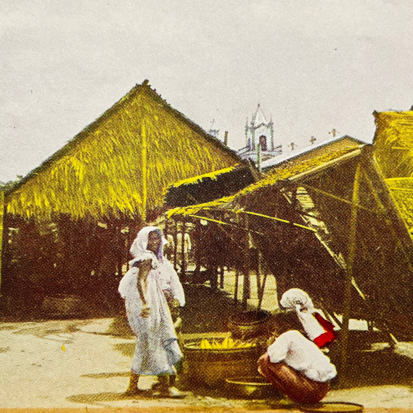 c1900 Lot of 3 Philippine Islands Manila Stereoview Cards Fish Market TA7-4