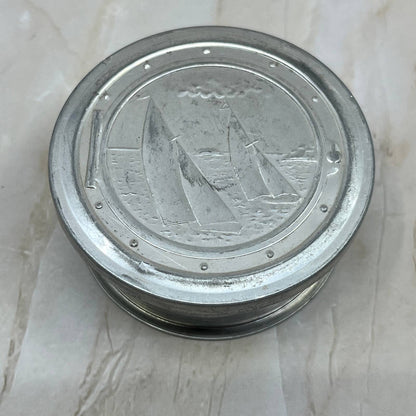 Vintage Collapsible Tin Cup Sailboat Design Camping Travel Cup USA TC5-S3