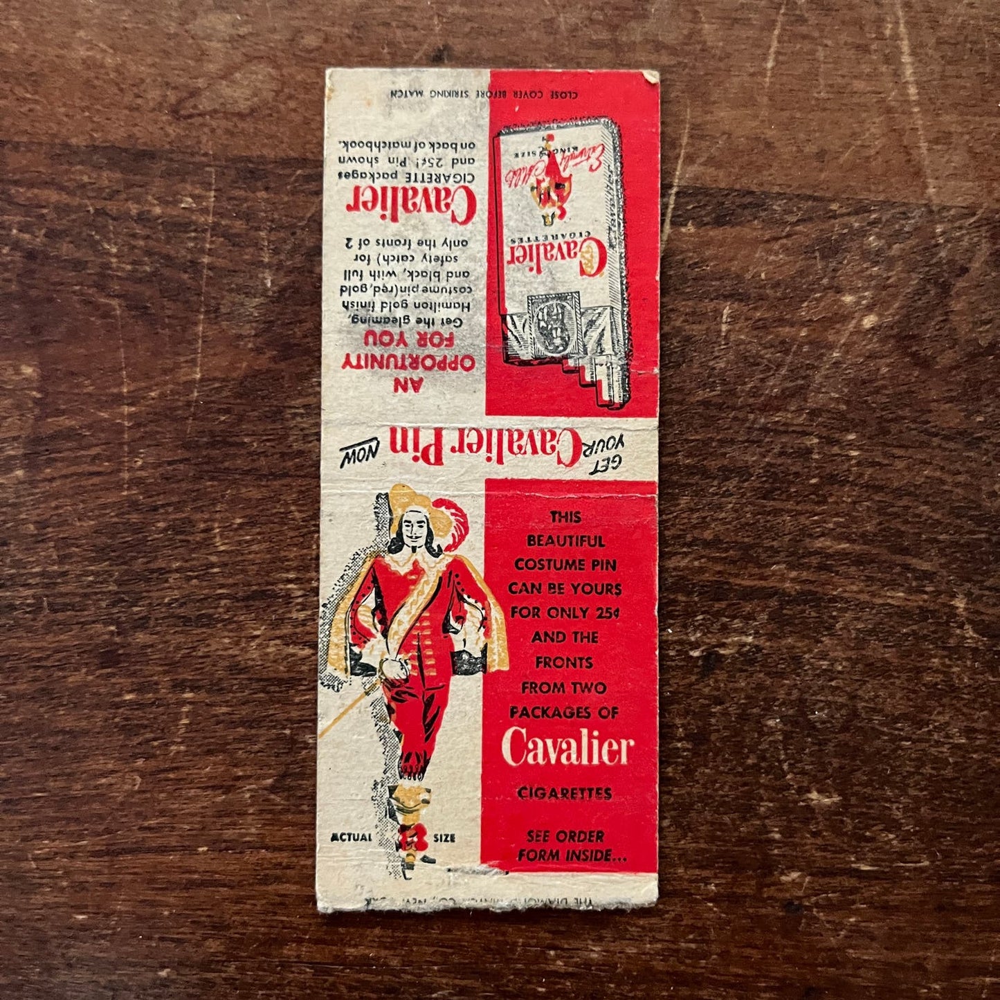 Cavalier Cigarettes Advertising Matchbook Cover SA9-M12