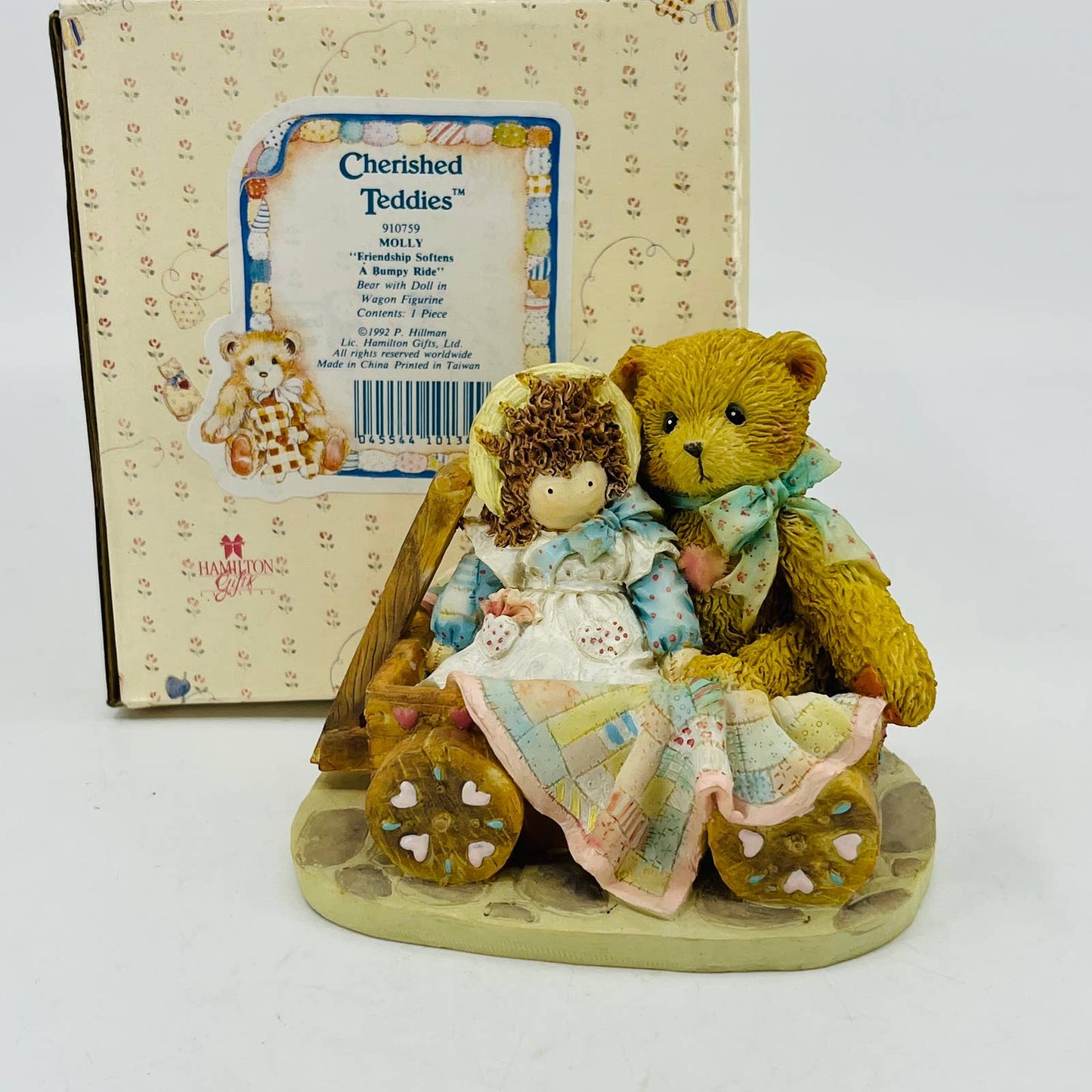 Cherished Teddies Molly Friendship Softens A Bumpy Ride 910759 Wagon IN BOX TC8