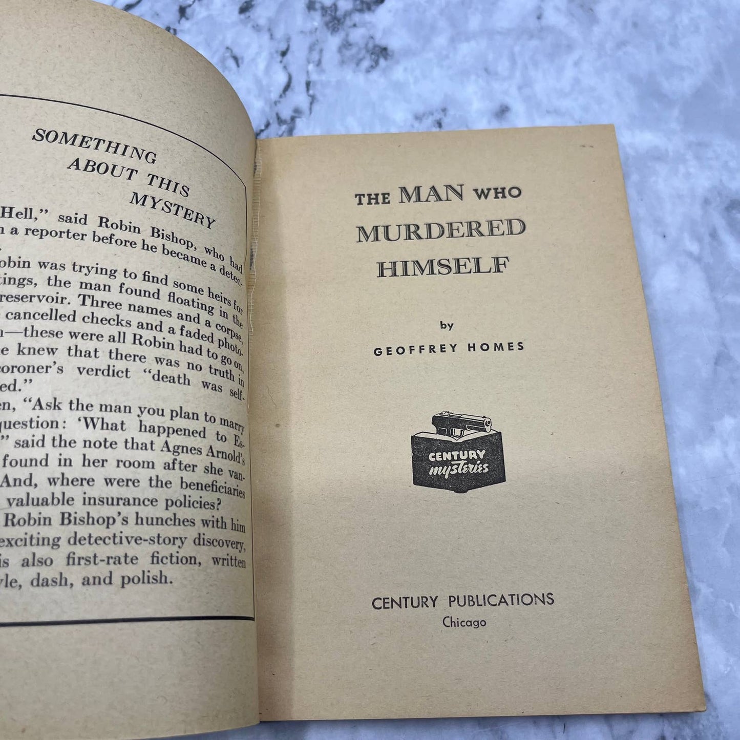 Geoffrey Homes / THE MAN WHO MURDERED HIMSELF Pulp Century Mystery #10 1945 TH1