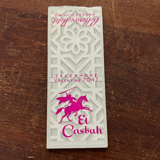 El Casbah Bellerive Hotel Kansas City MO Advertising Matchbook Cover SB3-M3