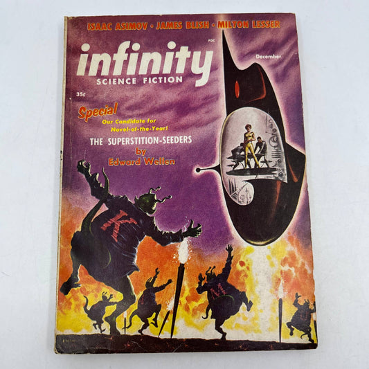 Infinity Science Fiction Pulp The Superstition-Seeders Edward Wellen 1956 TC1