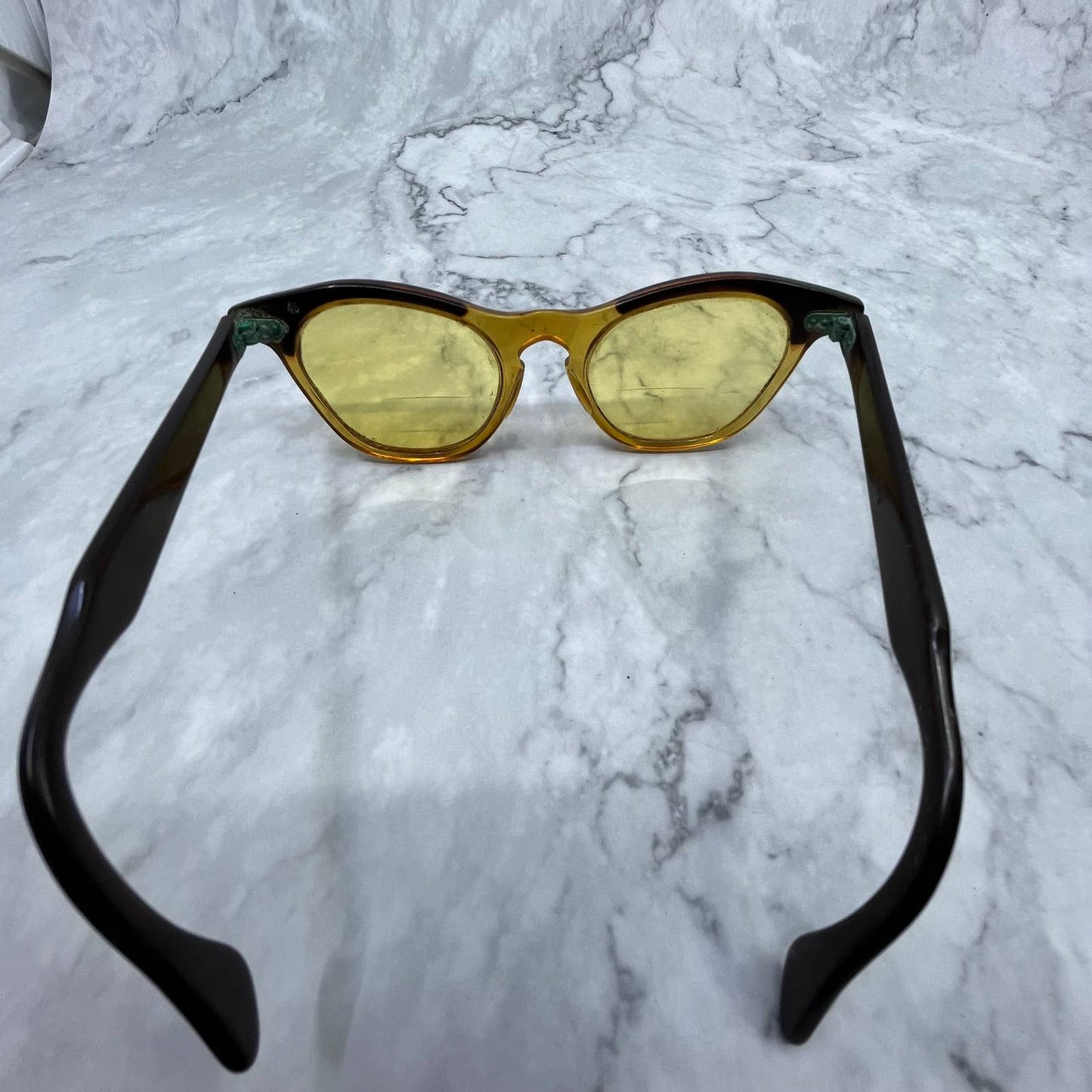 OTE TART Cat Eye Glasses Eyeglasses Frames Vintage Amber Brown 5.75” TA9