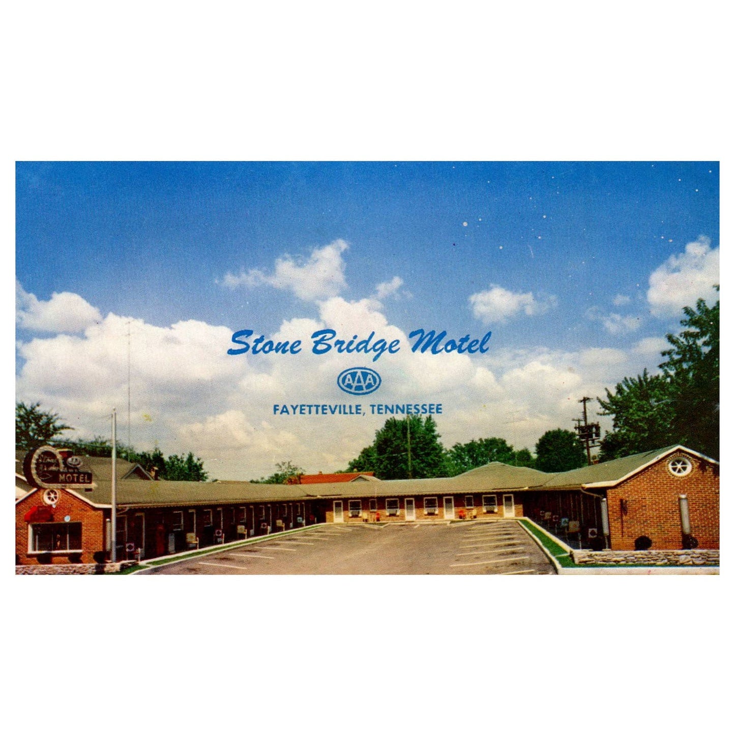 Vintage Postcard - Stone Bridge Motel AAA Fayetteville Tennessee TJ6-1