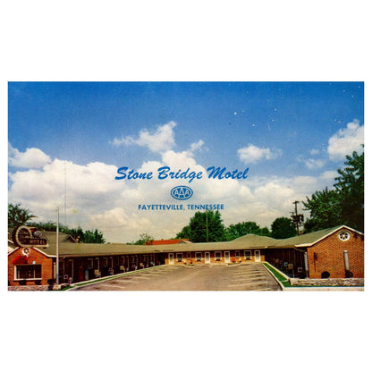 Vintage Postcard - Stone Bridge Motel AAA Fayetteville Tennessee TJ6-1