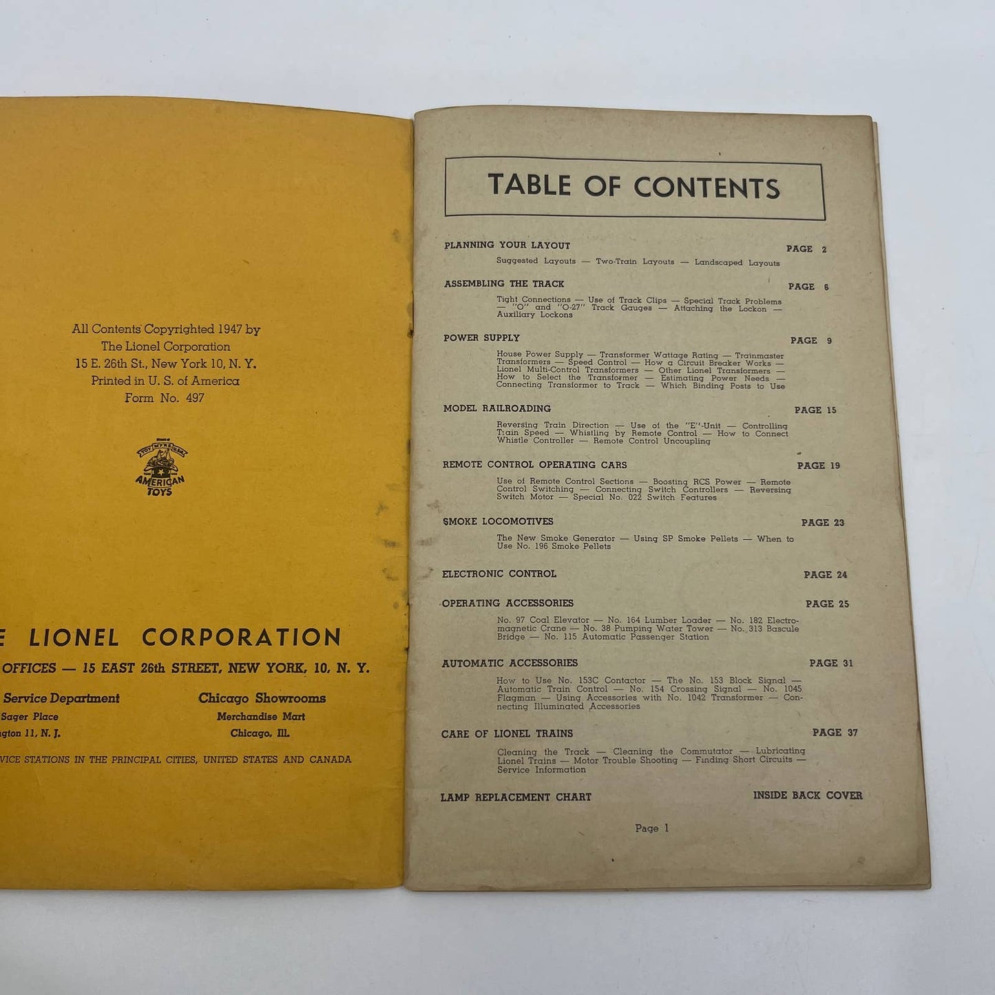 1947 Lionel Trains Instructions For Assembling and Operating Red Cover TG2