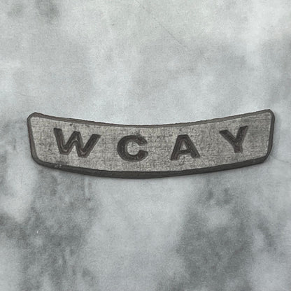 Vintage Letterpress Printers Block Plate TV Radio Call Letters WCAY SE842