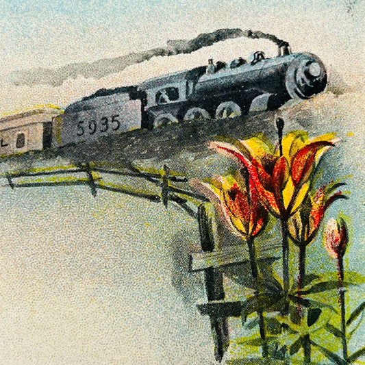 1910s Post Card Steam Locomotive Train US Mail Poem PA7