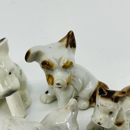 Vintage Lot of 4 Schnauzer Dog Figurines Hand Painted Ceramic 2” SA5
