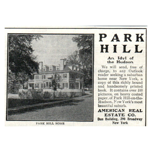 Park Hill on the Hudson American Real Estate Co NY - 1903 Original Ad TJ7-S