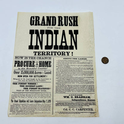 1966 Grand Rush for The Indian Territory Independence Poster Reproduction KS FL2