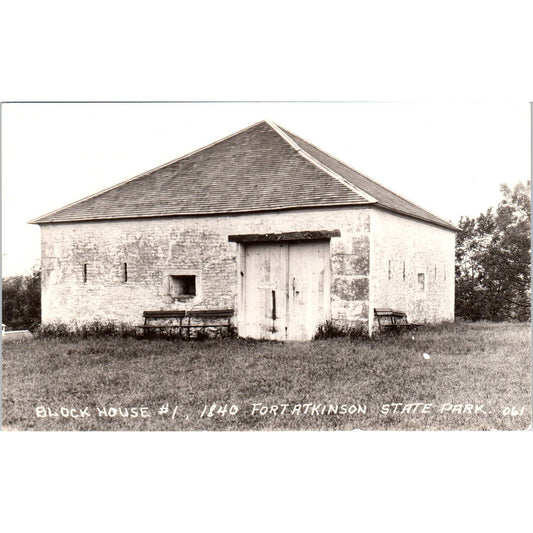 Block House Fort Atkinson State Park RPPC Original Postcard TK1-P1