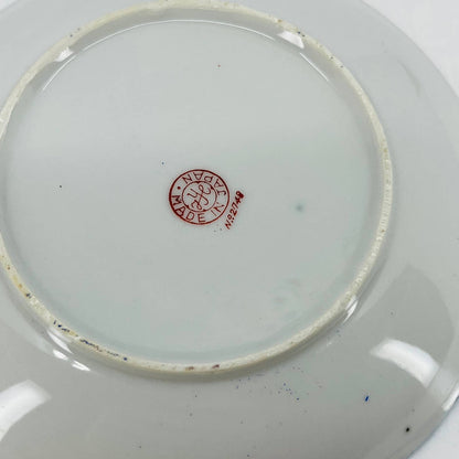 Vtg RARE Japanese Iridescent Opal Lusterware Blue Stripe Cup and Saucer Set TC8