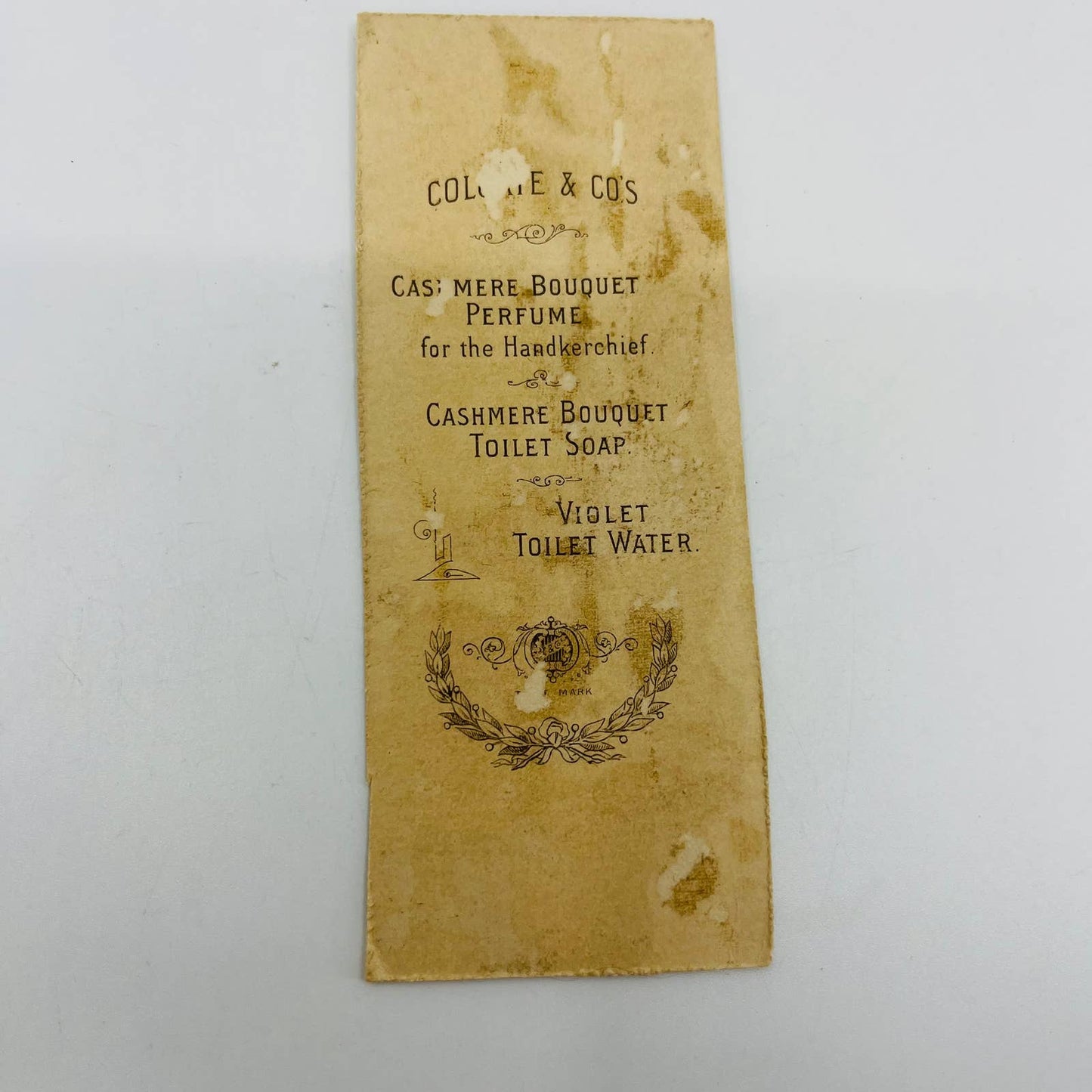 1880s Victorian Floral Bookmark Colgate & Co Perfume Toilet Soap Lovely Lady AA2