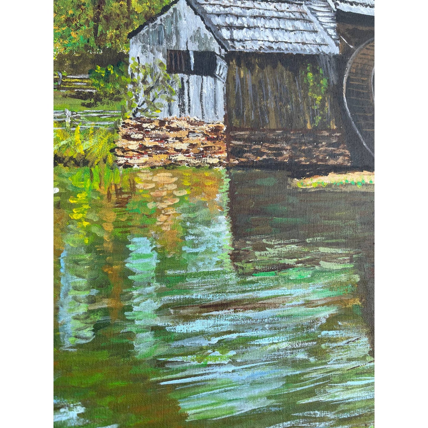 Original Framed Hand Painted Portrait Painting of Mabry Mill Virginia OOAK