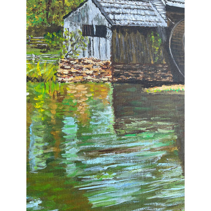 Original Framed Hand Painted Portrait Painting of Mabry Mill Virginia OOAK