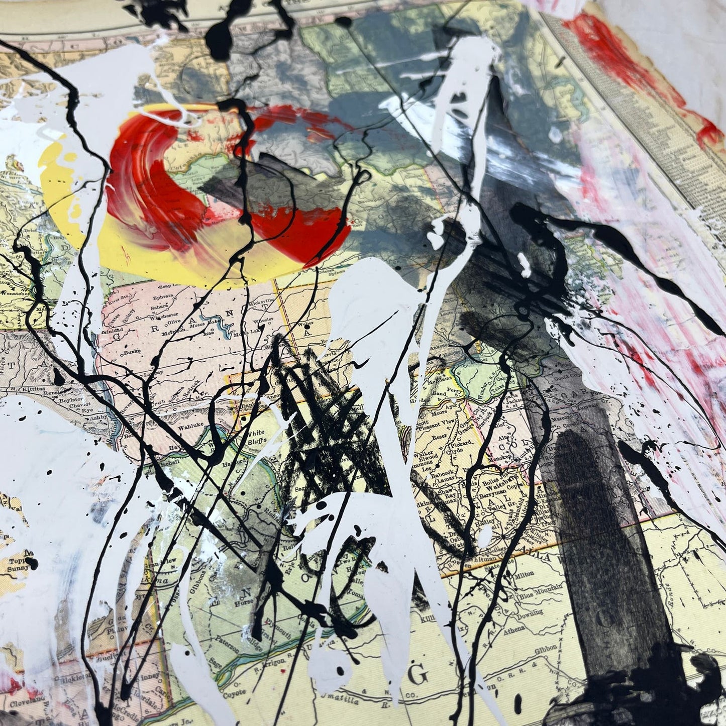 Original Mixed Media Abstract Art Painting 10x13” Wanderlust Signed #2