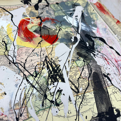 Original Mixed Media Abstract Art Painting 10x13” Wanderlust Signed #2
