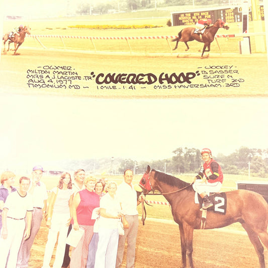 1977 Original Horse Race Winner Photo "Covered Hoop" Timonium MD AC5
